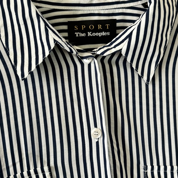 The Kooples James striped B&W button down with patch pockets - Picture 2 of 6